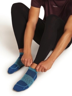 Skarpety termoaktywne niskie Icebreaker Merino Run+ Ultralight niebieskie