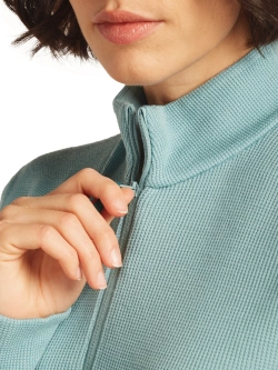 Dzianinowa koszulka termoaktywna damska Icebreaker Merino Blend 260 Waffle Knit Wander LS Half Zip z długim rękawem jasnoniebieska