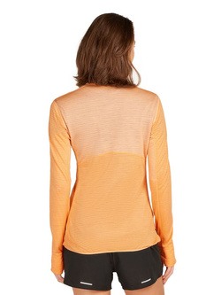 Bluza termoaktywna damska z zamkiem do połowy Icebreaker Merino 200 Realfleece Descender pomarańczowa