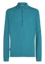Dzianinowa koszulka termoaktywna z półzamkiem Icebreaker Merino Blend 260 Waffle Knit Wander LS Half Zip z długim rękawem niebieski