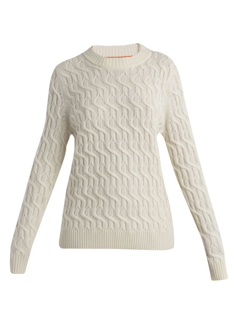 Sweter termoaktywny damski z okrągłym dekoltem Icebreaker Cable Knit kremowy
