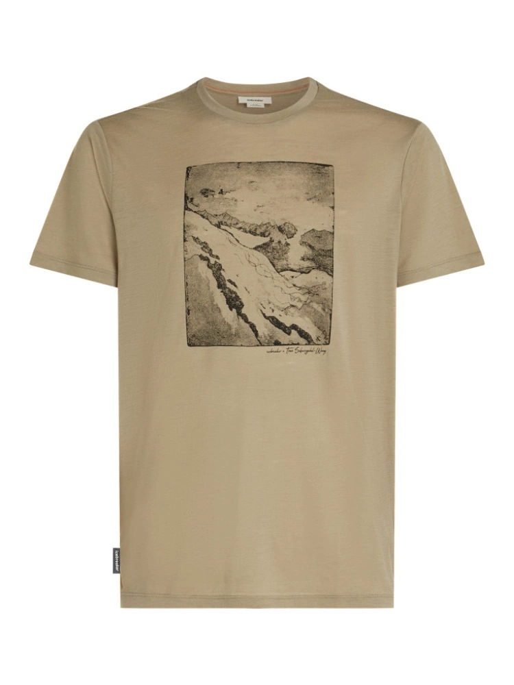 Koszulka termoaktywna z krótkim rękawem Icebreaker Merino 150 Tech Lite SS Tee Summit beżowa