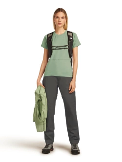 Koszulka termoaktywna damska z krótkim rękawem Icebreaker Merino 200 Waffle Elevation SS Tee jasnozielona