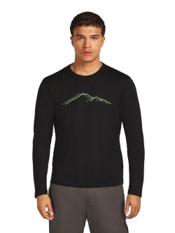 Koszulka termoaktywna z długim rękawem Icebreaker Merino 150 Tech Lite LS Tee Rainer Ridge czarna