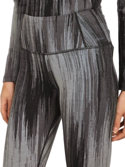 Legginsy termoaktywne damskie Icebreaker Merino 260 Tech Vertex High Rise Peak AOP czarno-szare
