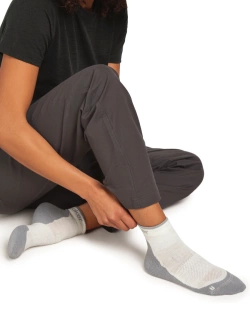 Skarpety termoaktywne damskie Icebreaker Merino Hike+ Light Mini biało-szare