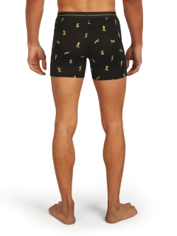 Bokserki termoaktywne Icebreaker Merino 150 Anatomica Boxers Snow Day czarno-żółte
