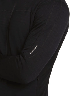 Bluza termoaktywna z zamkiem Icebreaker Merino Blend 300 RealFleece Descender LS Zip czarna