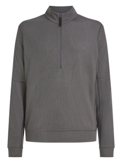 Dzianinowa koszulka termoaktywna z półzamkiem Icebreaker Merino Blend 260 Waffle Knit Wander LS Half Zip z długim rękawem szara