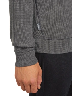 Dzianinowa koszulka termoaktywna z półzamkiem Icebreaker Merino Blend 260 Waffle Knit Wander LS Half Zip z długim rękawem szara