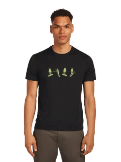 Koszulka termoaktywna z krótkim rękawem Icebreaker Merino 150 Tech Lite SS Tee Snow Day czarna