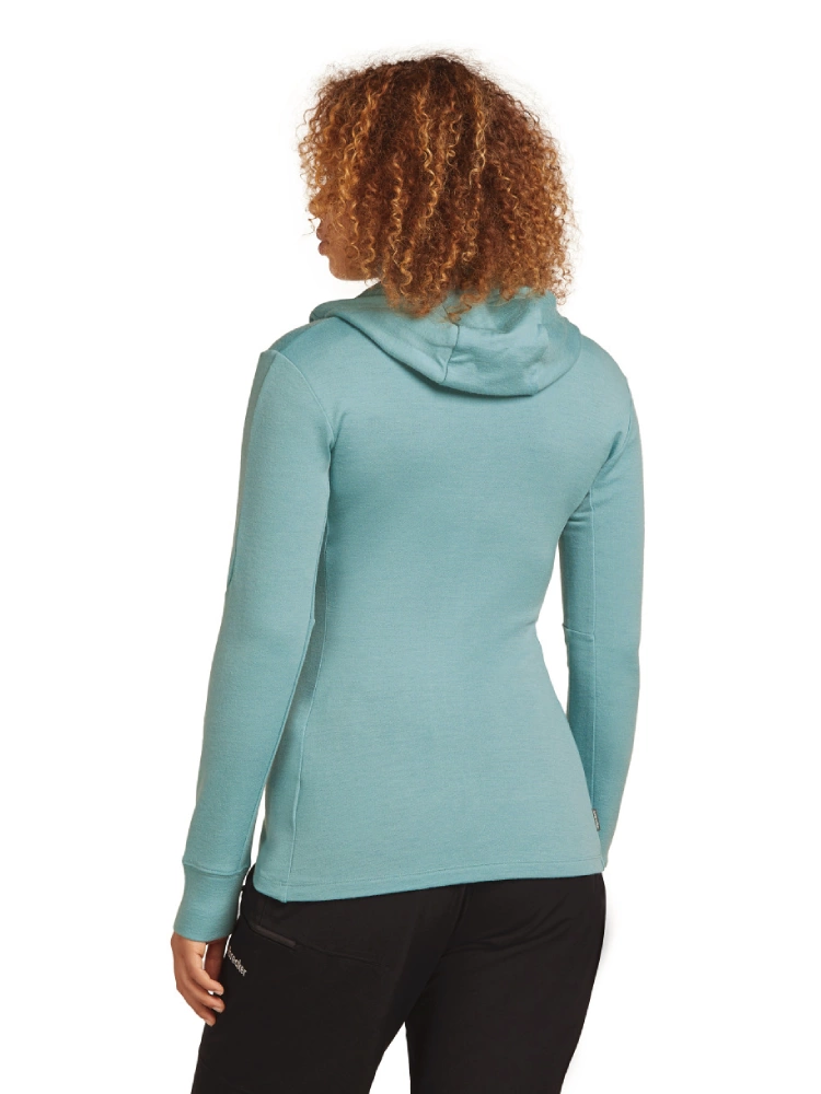 Bluza termoaktywna damska z zamkiem i kapturem Icebreaker Merino 260 Quantum pudrowo jasnoniebieska
