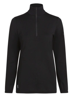 Koszulka termoaktywna damska Icebreaker Merino 300 Original LS Half Zip z długim rękawem czarna
