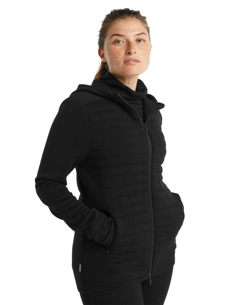 Bluza damska Icebreaker ZoneKnit LS Zip Hoodie czarna