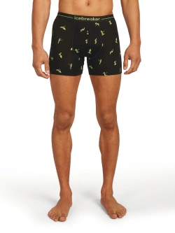 Bokserki termoaktywne Icebreaker Merino 150 Anatomica Boxers Snow Day czarno-żółte