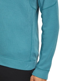 Dzianinowa koszulka termoaktywna z półzamkiem Icebreaker Merino Blend 260 Waffle Knit Wander LS Half Zip z długim rękawem niebieski