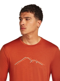 Koszulka termoaktywna z długim rękawem Icebreaker Merino 150 Tech Lite LS Tee Rainer Ridge czerwona