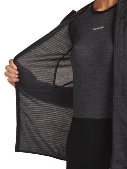 Bluza termoaktywna damska z kapturem Icebreaker Merino Blend 200 RealFleece Descender LS Zip Hoodie ciemnoszara