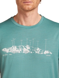 Koszulka termoaktywna z krótkim rękawem Icebreaker Merino 150 Tech Lite SS Tee The Peaks jasnoniebieska
