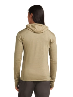 Bluza termoaktywna z kapturem Icebreaker Merino Blend 300 RealFleece Descender LS Zip Hoodie beżowa