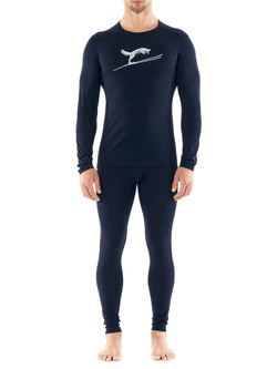 Legginsy Icebreaker 200 Oasis w/Fly granatowe