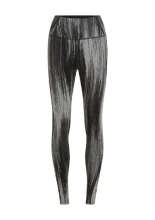 Legginsy termoaktywne damskie Icebreaker Merino 260 Tech Vertex High Rise Peak AOP czarno-szare