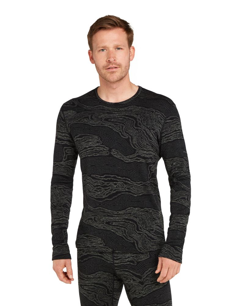 Koszulka termiczna z długim rękawem Icebreaker Merino 260 Vertex Snow Guide niebieska