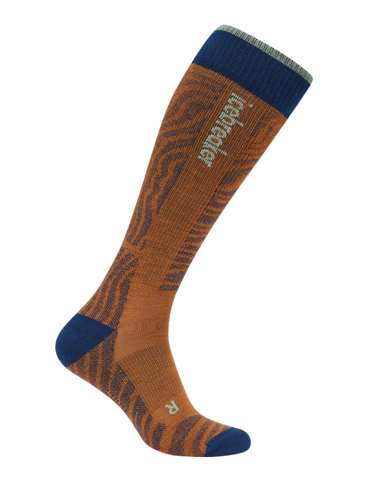 Skarpety Icebreaker Merino Blend Ski+ Light OTC Mountain Contour pomarańczowo-granatowe