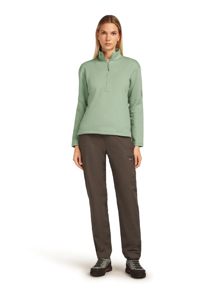 Bluza termoaktywna damska z zamkiem do połowy Icebreaker 360 RealFleece Elemental jasnozielona