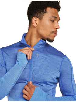 Bluza termoaktywna Icebreaker Merino 200 Realfleece Descender z zamkiem do połowy, niebieska