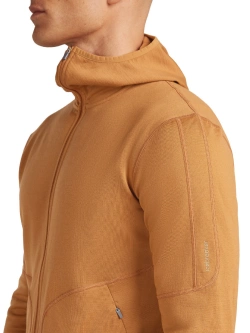 Bluza termoaktywna zapinana na zamek Icebreaker 560 Realfleece Elemental z kapturem jasnopomarańczowa