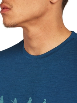 Koszulka termoaktywna z krótkim rękawem Icebreaker Merino 150 Tech Lite SS Tee Snow Day ciemnoniebieska