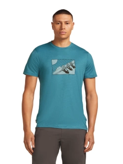 Koszulka termoaktywna z krótkim rękawem Icebreaker Merino 150 Tech Lite SS Tee In The Wild niebieska