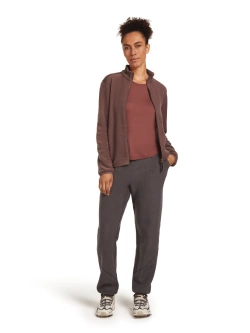 Bluza termoaktywna damska z zamkiem Icebreaker Merino Blend 800 RealFleece Classic Pile LS Zip brązowa