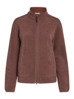 Bluza termoaktywna damska z zamkiem Icebreaker Merino Blend 800 RealFleece Classic Pile LS Zip brązowa