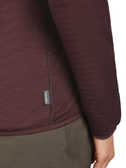 Kurtka termoaktywna damska Icebreaker Merino Blend 400 RealFleece Descender LS Zip bordowa
