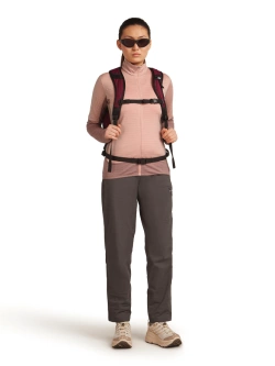 Bluza termoaktywna damska z zamkiem Icebreaker Merino Blend 300 RealFleece Descender LS Zip różowa