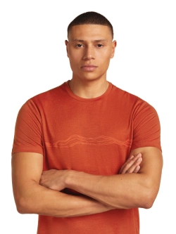 Koszulka termoaktywna z krótkim rękawem Icebreaker Merino 150 Tech Lite SS Tee Mountain Pulse czerwona