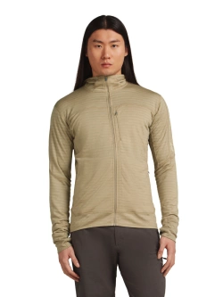 Bluza termoaktywna z kapturem Icebreaker Merino Blend 300 RealFleece Descender LS Zip Hoodie beżowa