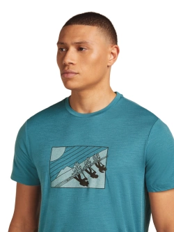 Koszulka termoaktywna z krótkim rękawem Icebreaker Merino 150 Tech Lite SS Tee In The Wild niebieska