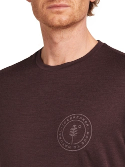 Koszulka termiczna z krótkim rękawem Icebreaker Merino 150 Tech Lite SS Tee Hike Naturally bordowa