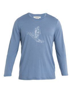 Koszulka Icebreaker Tech Lite II LS Tee Skiing Yeti jasnoniebieska