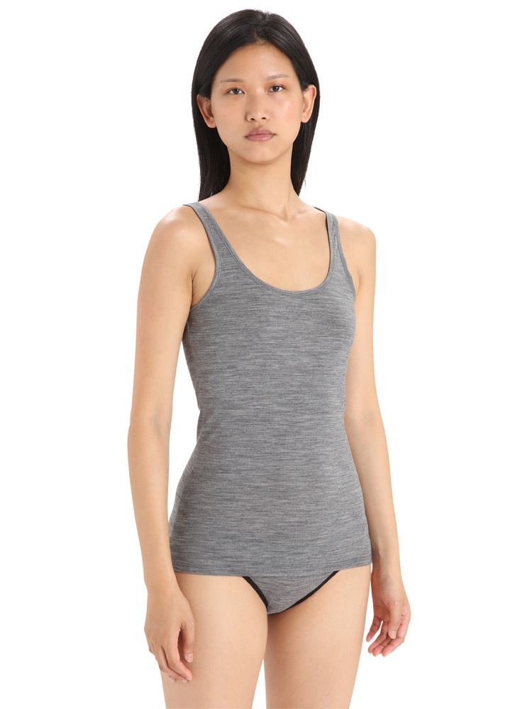 Koszulka termoaktywna damska bez rękawów Icebreaker Siren Tank ciemnoszara