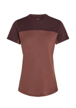 Koszulka termoaktywna damska Icebreaker 125 Cool-Lite Sphere III SS Tee Colour Block bordowa