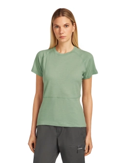 Koszulka termoaktywna damska z krótkim rękawem Icebreaker Merino 200 Waffle Elevation SS Tee jasnozielona