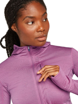 Bluza damska z zamkiem i kapturem Icebreaker 200 Realfleece Descender fioletowa