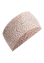 Opaska Icebreaker Merino 200 Oasis Headband Flock Forms AOP różowo-biała