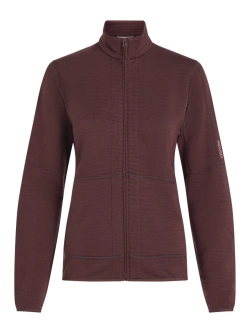 Kurtka termoaktywna damska Icebreaker Merino Blend 400 RealFleece Descender LS Zip bordowa