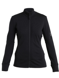 Bluza termoaktywna damska z zamkiem Icebreaker Merino 260 Quantum czarna