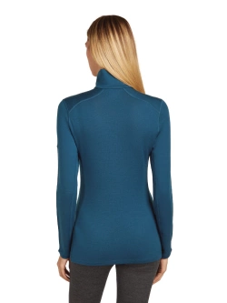 Koszulka termiczna damska z zamkiem do połowy Icebreaker 260 Tech ciemnoniebieska